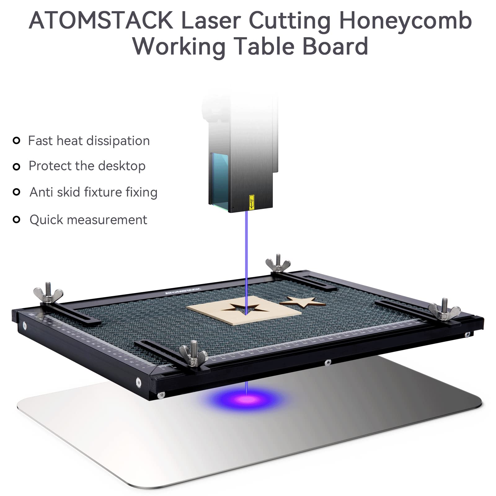 ATOMSTACK F2 Honeycomb Working Table - for ATOMSTACK X7 PRO,X20 Pro,X30 PRO and Most Laser Engraver, 45 * 45cm Honeycomb Working Bed for Fast Heat - WoodArtSupply