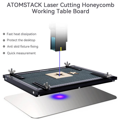 ATOMSTACK F2 Honeycomb Working Table - for ATOMSTACK X7 PRO,X20 Pro,X30 PRO and Most Laser Engraver, 45 * 45cm Honeycomb Working Bed for Fast Heat - WoodArtSupply