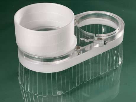 Clear Dust boot/shoe for CNC milling machine - 80mm router body diameter - 4" vacuum port Generic