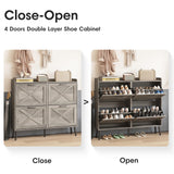 Maupvit Large Shoe Cabinet with 4 Flip Drawers, Freestanding Shoe Cabinet Organizer with Metal Drawer Bracket, Shoes Storage Cabinet for Entryway, Maupvit