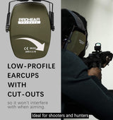PROHEAR 016 Shooting Ear Protection Earmuffs 2 Pack, NRR 26dB for Gun Range, Hunting -Black and Green PROHEAR