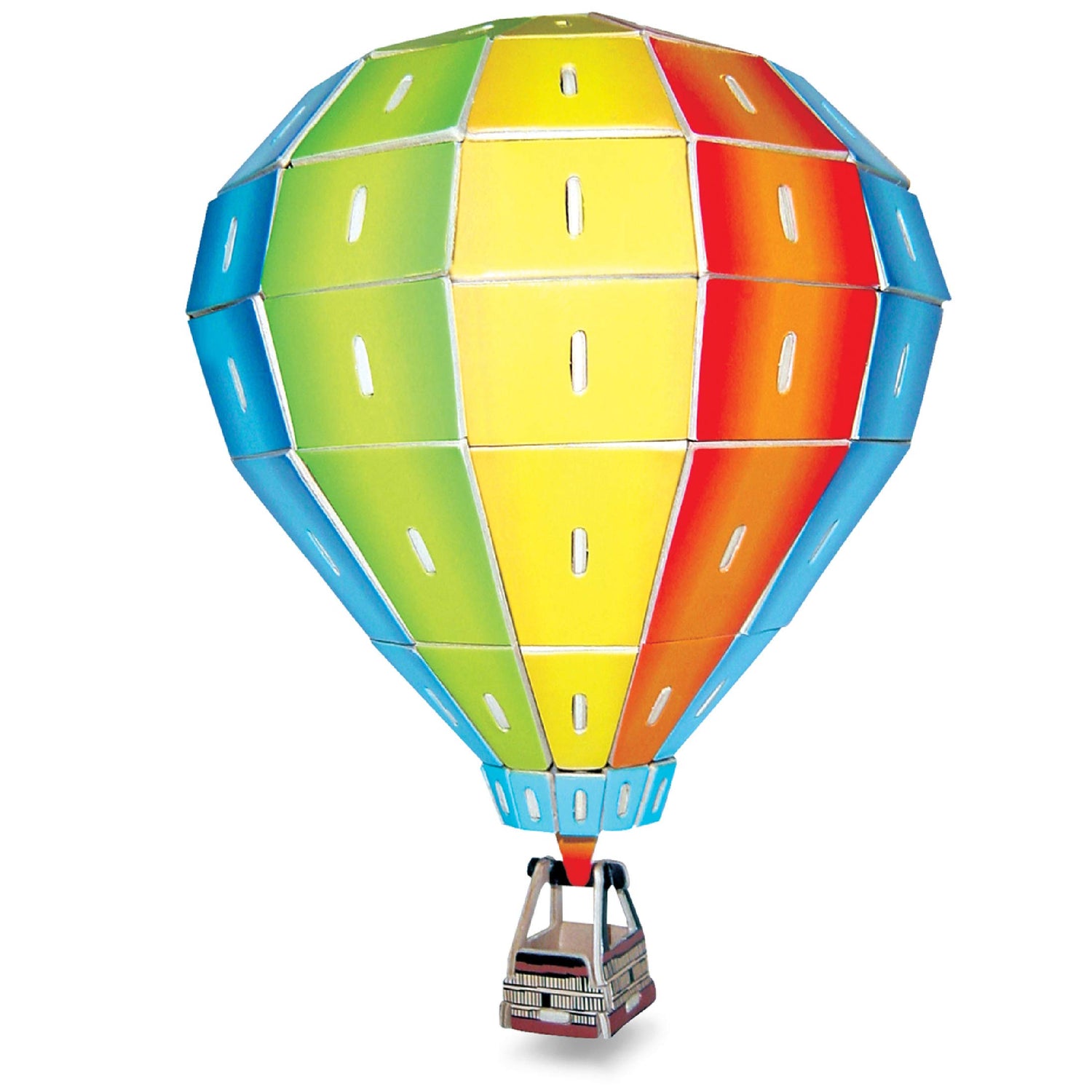 Puzzled Hot Air Ballon Pre-Colored 3-D Wooden Puzzle Construction Kit - Air Planes/Vehicles Theme - Affordable Gift for Kids and Adults - Item #C1403 - WoodArtSupply