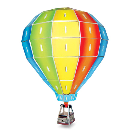 Puzzled Hot Air Ballon Pre-Colored 3-D Wooden Puzzle Construction Kit - Air Planes/Vehicles Theme - Affordable Gift for Kids and Adults - Item #C1403 - WoodArtSupply