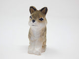Gray Wolf - Small 2" Wood Art Figurine - Handmade USA - Unique Original Art Carving Work - Decoration, Miniature Animals Selsela