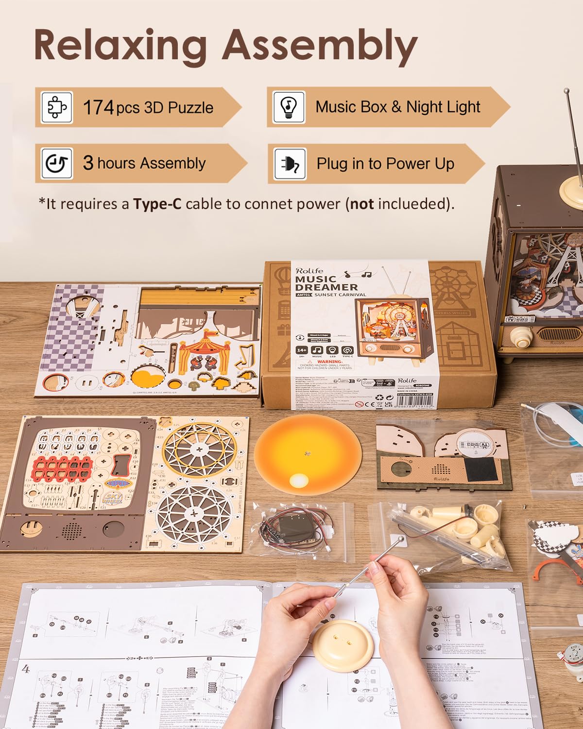 Rolife 3D Wooden Puzzles DIY Book Nook Kit 16