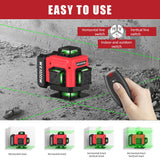 16 Lines Laser Level 360 Self Leveling - Accurate 4×360 Laser Level Line Tool for Easy Measurements - Ideal for Professionals - Durable and WEIDDW