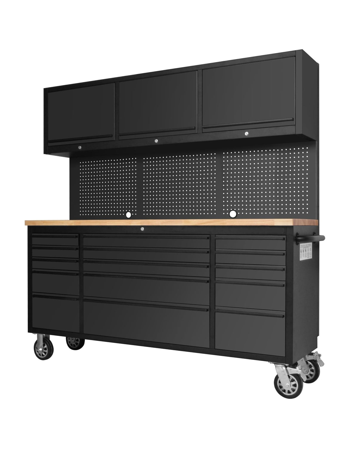 CT Copper Tailor 72-inch Tool Chest Cabinet Mobile Garage Workbench with 15 Storage Drawers and Wheels, 3 Upper Cabinet, Pegboard, Stainless Steel, CT Copper Tailor