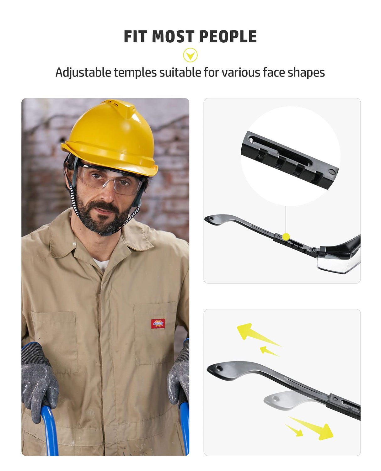 PACIFIC PPE 2 Pack Safety Glasses, Anti-fog, Scratch Resistant Clear Wraparound Lenses and No-Slip Grips, Adjustable, Lab Goggles PACIFIC PPE