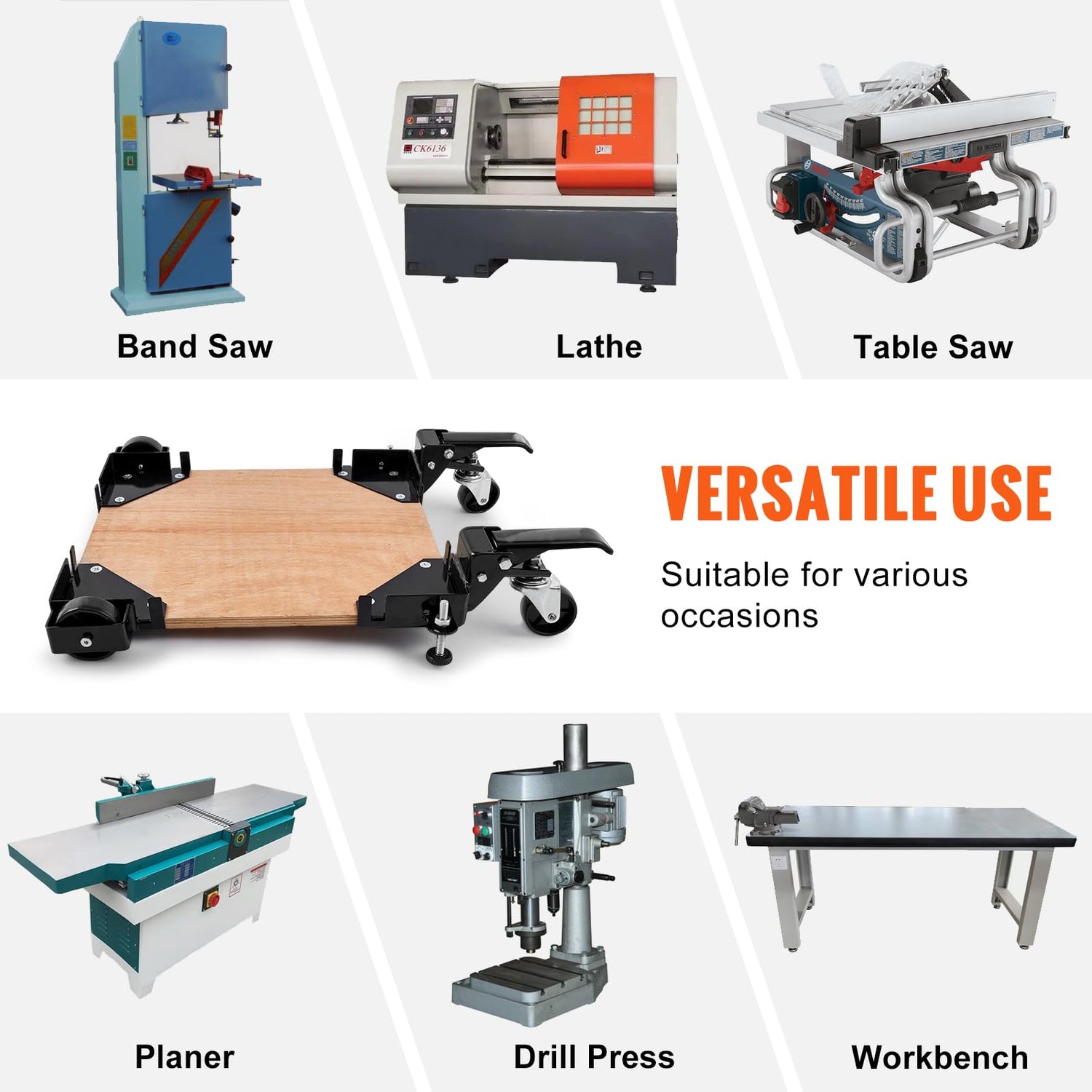 VEVOR Mobile Base, 400 lbs Weight Capacity, Adjustable from 12" x 12" to Infinity, Heavy Duty Universal Mobile Base Stand with Swivel Wheels, for VEVOR