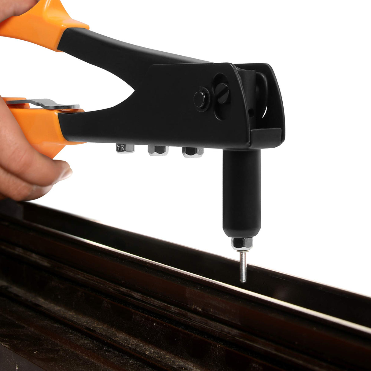 BEETRO Heavy Duty Hand Riveter, Rivet Gun, 3/32"-1/8"-5/32"-3/16", 4 Nosepieces Set Includes 100pcs Rivets, Durable and Suitable for Metal, Plastic BEETRO