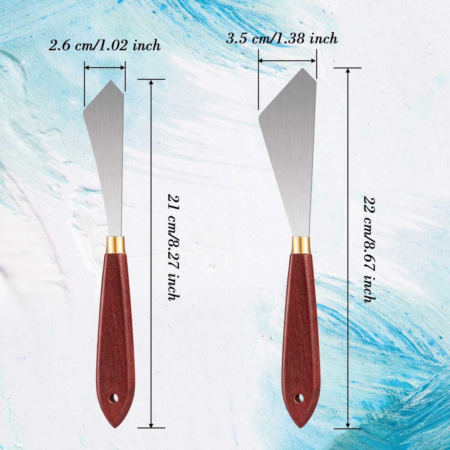 Painting Knife Set Painting Mixing Scraper Stainless Steel Palette Knife Painting Art Spatula with Wood Handle Art Painting Knife Tools for Oil Honoson