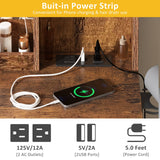 Vabches Makeup Vanity Table with Lighted Mirror & Power Strip, Large Vanity Set Vanity Desk with Lots Storage, 3 Lighting Modes, Brightness Vabches