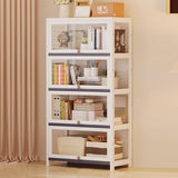 Stranthother 4-Tier Bamboo & Acrylic Curio Display Cabinet for Collectibles Stranthother