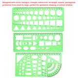 SIQUK 9 Pieces Drawings Templates French Curve Geometric Templates Measuring Rulers Clear Green Plastic Rulers for Engineering, Studying and SIQUK