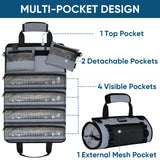 TICONN Tool Roll Bag, Heavy Duty Roll Up Tool Bag Organizer, Portable Visible Tool Storage Bag with 2 Detachable Tool Pouch (Green) TICONN