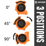 Dryser Air Mover Carpet Dryer 2 Speed 1/2 HP Industrial Floor Fan - Orange Carpet Drying Fan Floor Blower Dryser