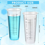 Dandat 100 Pcs Disposable Measuring Cups for Resin 16 oz Resin Epoxy Measuring Cups Mixing Cup Reusable Plastic Measuring Cup for Cooking & Baking Dandat
