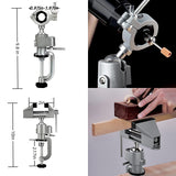 Table Vise,2 in 1 Universal Rotate 360° Work Clamp-On Vise,Table Vice with Electric Drill/Grinder Holder for Woodworking, Drilling, Sawing, Jewelry ZTUKOMN