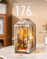 Rolife DIY Book Nook Kit Garden House, DIY Miniature Booknook Kit 3D Creative Decorative Bookend Bookshelf Insert 3D Puzzle for Adults, Rolife
