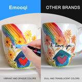 Emooqi Acrylic Paint Pens, Set of 24 Colors Paint Markers Pens for Rocks, Craft, Ceramic, Glass, Wood, Fabric, Canvas -Art Crafting Supplies Emooqi