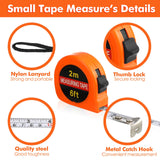 Copkim 50 Pcs Small Tape Measure Keychain Mini Measuring Tape Retractable 6ft 2m, Metric and Inch, Lot Bundle Retractable Handy Pocket Tape Mini Copkim