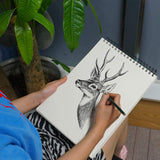 9 x 12 inches Sketch Book, Top Spiral Bound Sketch Pad, 1 Pack 100-Sheets (68lb/100gsm), Acid Free Art Sketchbook Artistic Drawing Painting Writing Fuxi