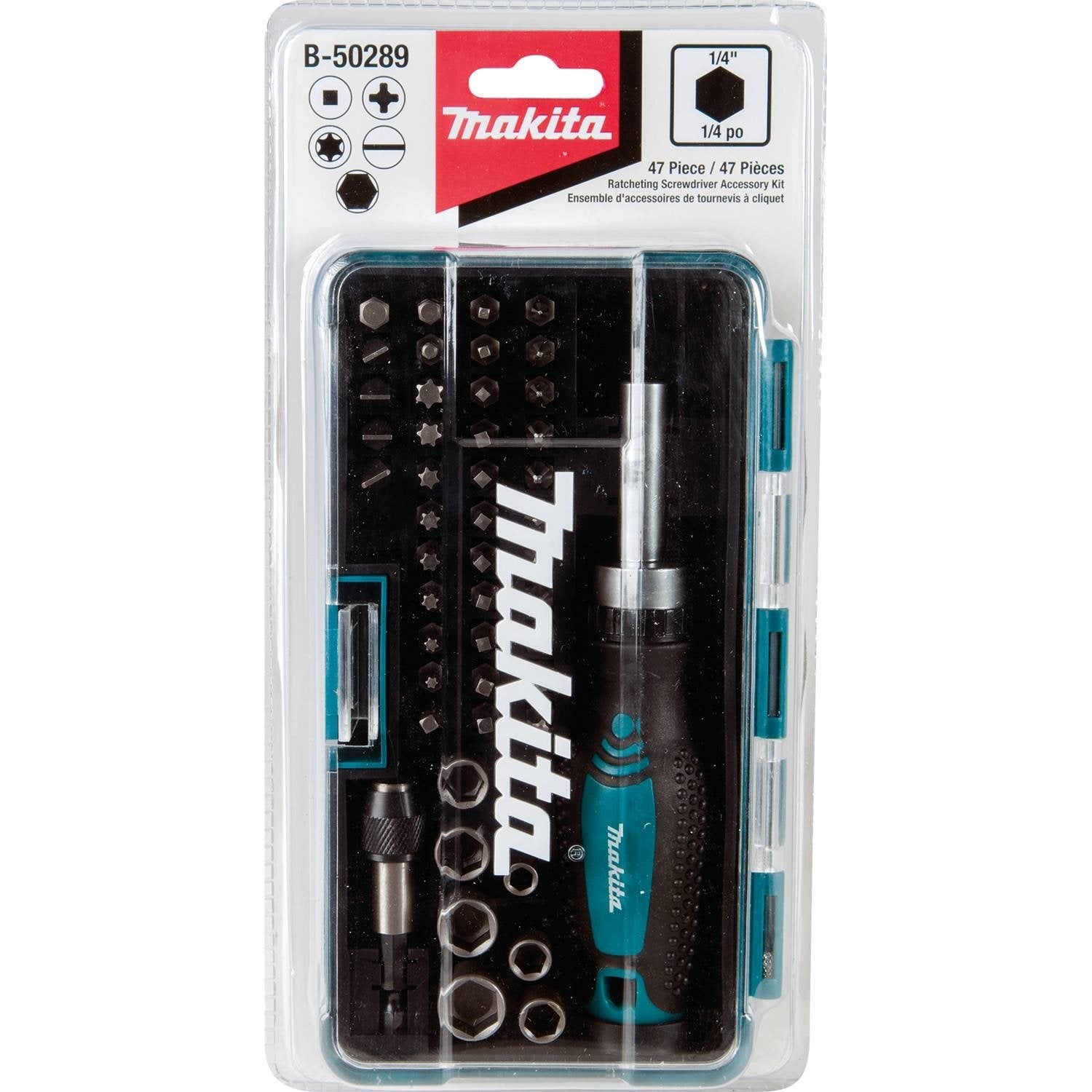 Makita B-50289 47 Pc. Ratchet and Bit Set Makita