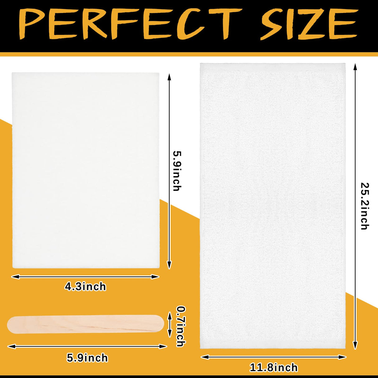 27 Pieces Wood Wax Applicator, Includes 15 White Non-Woven Pads 2 Terry Cloth Buffing Towels and 10 Stirring Sticks for Polishing Cutting Board and Oudain