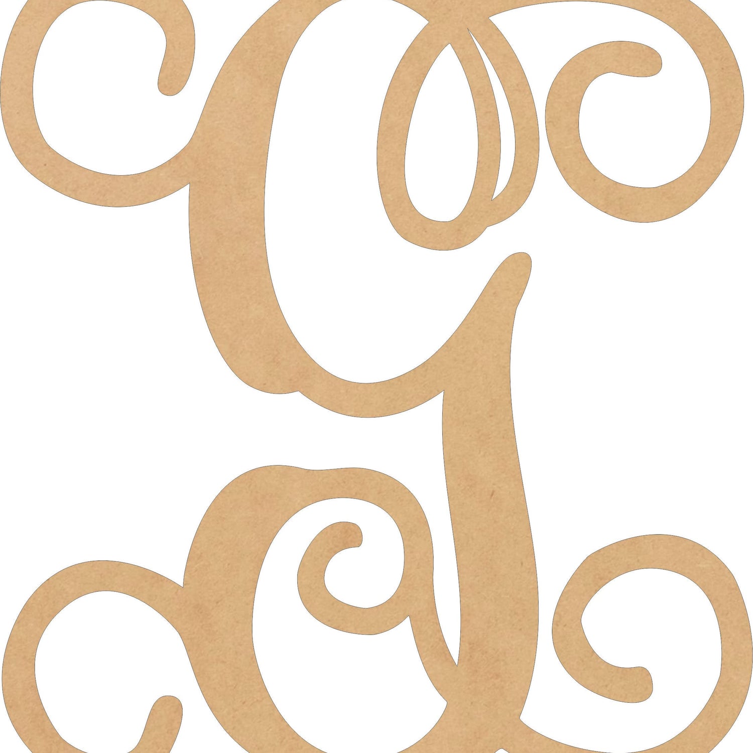 9'' Tall Wooden Letters G Vine Monogram Unfinished Craft, Wood MDF Script Monogram Letter for Wedding Initial Decor, Paintable Cutout NEXTCraft