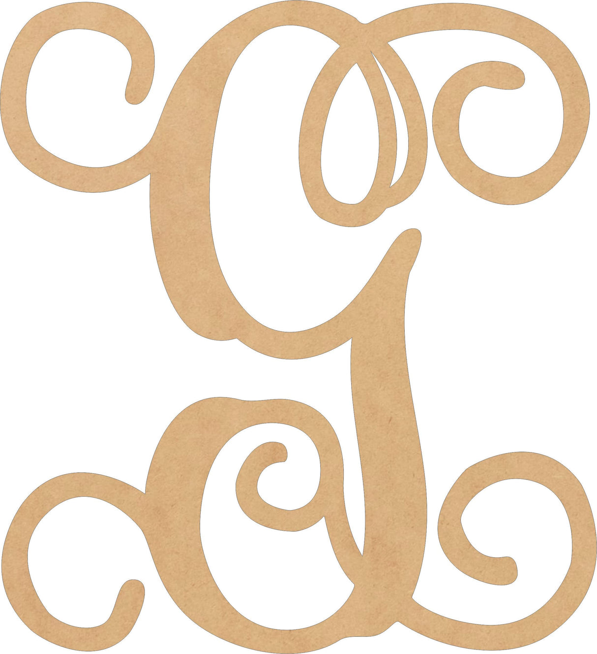 9'' Tall Wooden Letters G Vine Monogram Unfinished Craft, Wood MDF Script Monogram Letter for Wedding Initial Decor, Paintable Cutout NEXTCraft