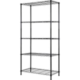 REGILLER 5-Wire Shelving Metal Storage Rack Adjustable Shelves,Standing Storage Shelf Units for Laundry Bathroom Kitchen Pantry Closet (Black,30L x REGILLER