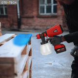 Paint Sprayer for Milwaukee M18 18V Battery, HVLP Spray Paint Gun with Brushless Motor and Copper Nozzle, 200W Cordless Paint Sprayer for Home DTEZTECH