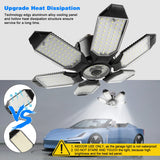 POLARPRA LED Garage Lights - 2 Pack Super Bright 32000LM LED Garage Ceiling Light 6500K LED Shop Light w/ 6 Deformable Panels Screw in E26/E27 Socket POLARPRA