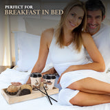 Wooden Serving Tray with Handles - Five Piece Nested Breakfast Tray - Wood Crafts Trays for Organizing | Bathroom Tray - Food Trays for Party Buffet Hammont