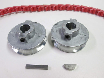 Craftsman Table Saw Belt & Pulley Kit with 2 1/2" Pulleys, Keys, & Fenner PowerTwist - WoodArtSupply