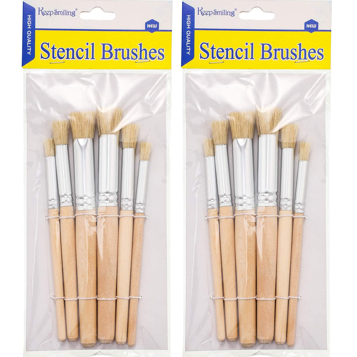 Wooden Stencil Brushes Natural Stencil Bristle Brushes Dome Art Painting Brushes Wood Paint Template Brush for Acrylic Oil Watercolor Art Painting Patelai