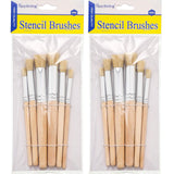 Wooden Stencil Brushes Natural Stencil Bristle Brushes Dome Art Painting Brushes Wood Paint Template Brush for Acrylic Oil Watercolor Art Painting Patelai