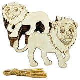 30pcs Unfinished Lion Wood Cutouts Lion Wood DIY Crafts Cutouts Blank Wooden Lion Shaped Hanging Ornaments KRSHEMDE