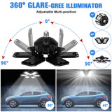 Aoretic LED Garage Lights Bulb 2 Pack -180W, 18000LM 6500K Led Shop Light with 6+1 Deformable Panels, Basement Barn Ceiling Lights, E26/E27 for Aoretic