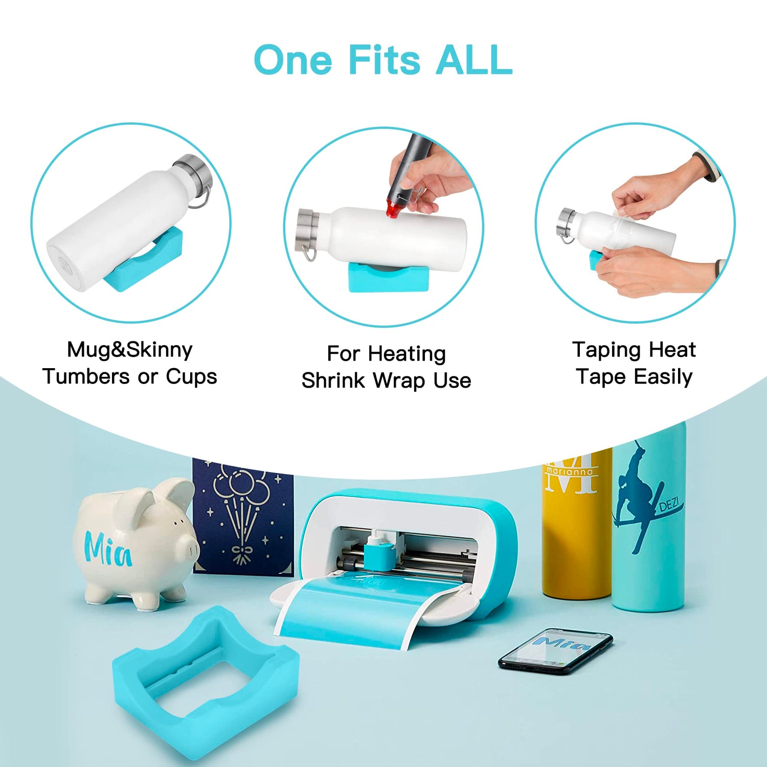 2PACK Silicone Cup Cradle for Tumbler with Built-in Slot,Tumbler Holder for Crafts Use to Apply Vinyl Decals for Tumblers and Alignment of Decals on FABULWAY