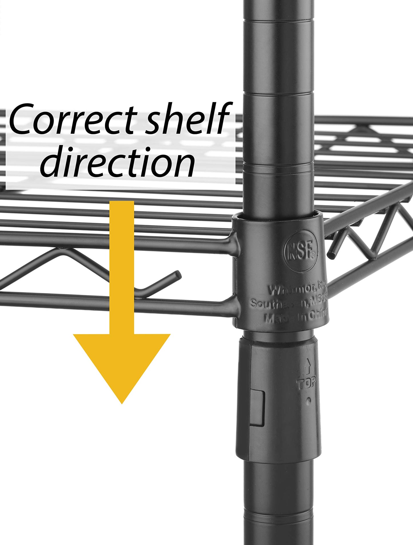 Whitmor 350 Capacity Per Shelf Adjustable Shelving with Leveling Feet, Black, 3 TIER(Supreme) - WoodArtSupply