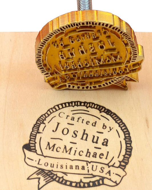 Personalised Branding Iron Stamp for Wood and Leather Crafts - Custom Logo 1"x1" - WoodArtSupply