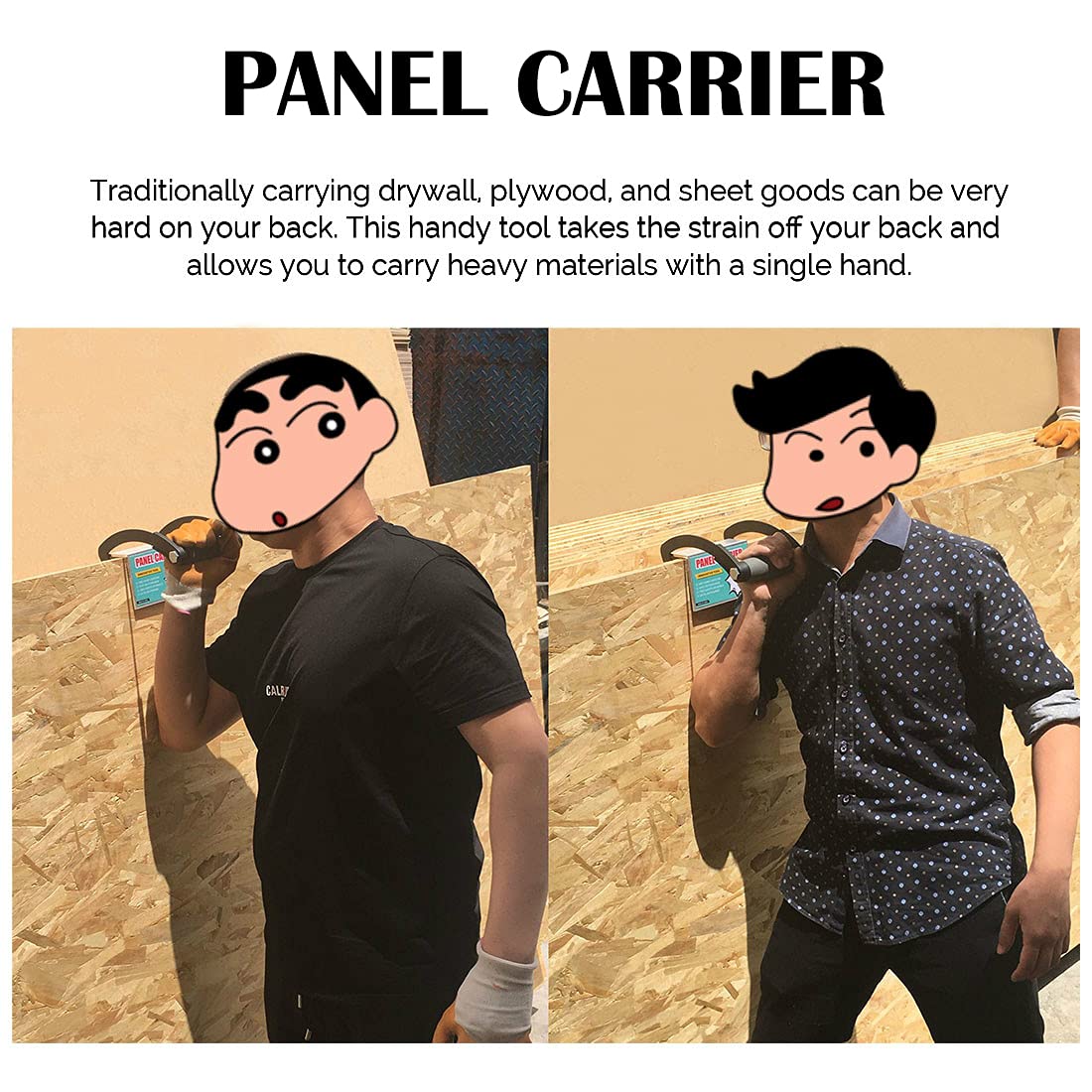 CartLife Plywood and Drywall Panel Carrier Tool,Sheetrock Gripper,Heavy Duty Metal Gripper for Clamp Wood Board or Drywall Lifter with Single Hand CARTLIFE