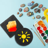 72 Pcs Slate Coasters Bulk 4 x 4 Inch 36 Square Black Stone Coasters 36 Round Drink Coasters Handmade Bar Coasters Natural Edge Cup Coaster with Anti Hoolerry