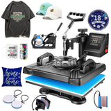 HIFRRUY 5 in 1 Heat Press Machine 12x15 Inch T-Shirt Press Machine Sublimation Heat Press 360° Swing Away Digital Heat Transfer Combo for Shirt Cap HIFRRUY