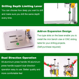 Mini Bench Drill Press, LAKIX Small Benchtop Drill Press High Precison, Low Noise, Compact Size Desktop Drilling Machine, 7-Speed B10 Chuck for LAKIX