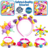 FUNZBO 620+ Snap Pop Beads Kit- Kids Jewelry Making Kit with Bracelets, Headbands & Rings, Arts and Crafts Kit, Crafts for Kids Ages 4-8, Crafts for FUNZBO