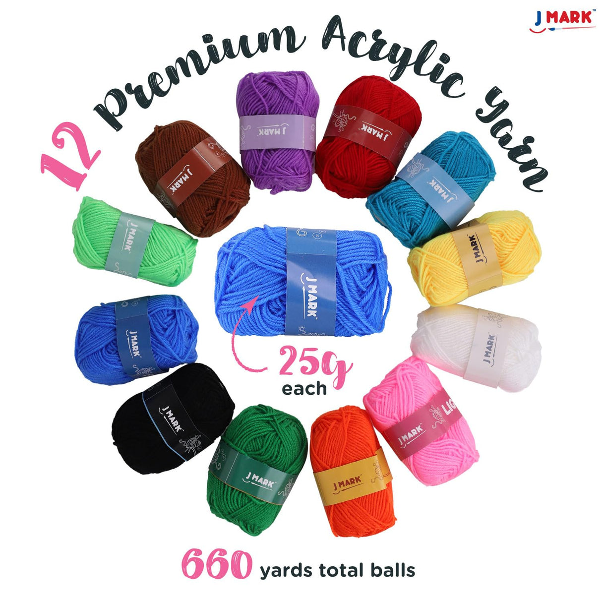 J MARK Acrylic Crochet Kit for Beginners – Premium Crochet Starter Kit for Adults Bundle J MARK