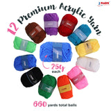 J MARK Acrylic Crochet Kit for Beginners – Premium Crochet Starter Kit for Adults Bundle J MARK