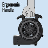 Lasko BlueDri Portable 1/8 HP Mini Multi-Purpose Air Mover Blower Utility Fan for Home, Carpet and Floor Drying, Black, BD-VP-15-BK, Medium Lasko